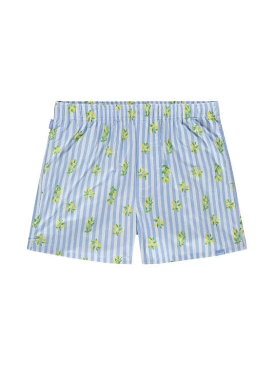 Foto van product Pockies Boxershorts 'Goodlife' lichtblauw / citroengeel / lichtgroen / wit