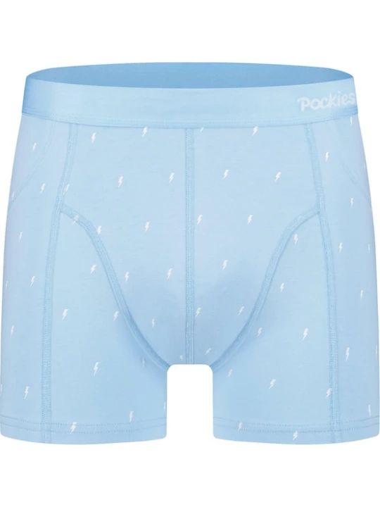 Foto van product Pockies Boxershorts lichtblauw / wit