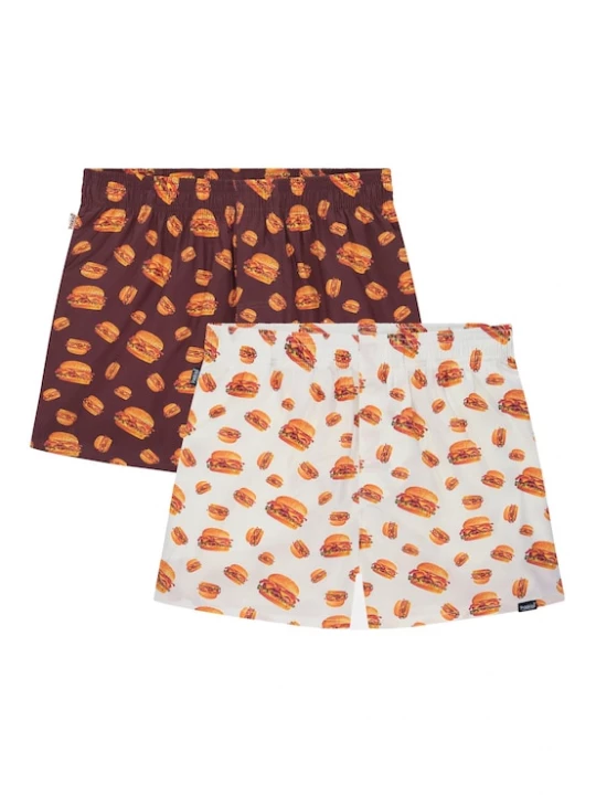 Foto van product Pockies Boxershorts roestbruin / oranje / bordeaux / wit