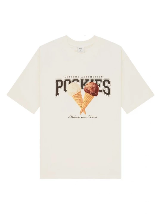 Foto van product Pockies Shirt 'Icecream Tee' beige / zwart / wit