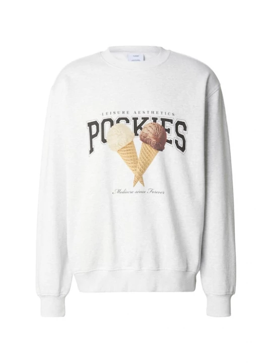 Foto van product Pockies Sweatshirt 'Ice Cream' beige / lichtgrijs / zwart