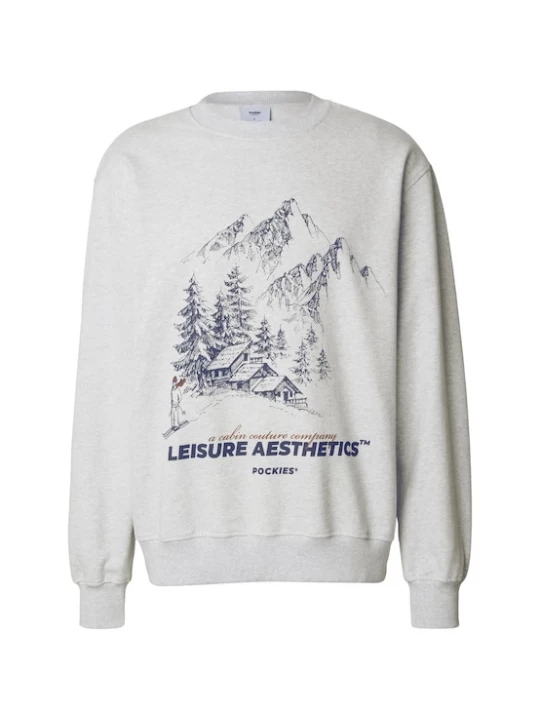 Foto van product Pockies Sweatshirt 'La Ski' indigo / grijs gemêleerd