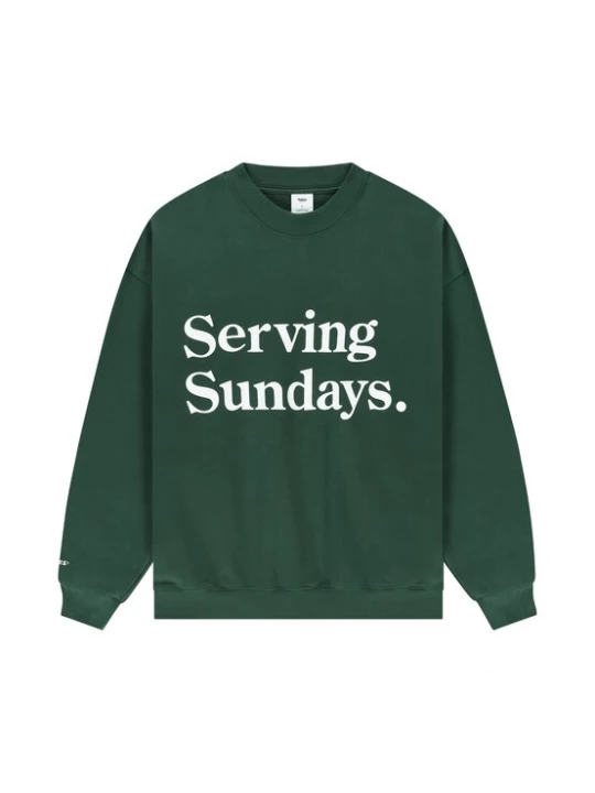 Foto van product Pockies Sweatshirt 'Sundays' donkergroen / wit