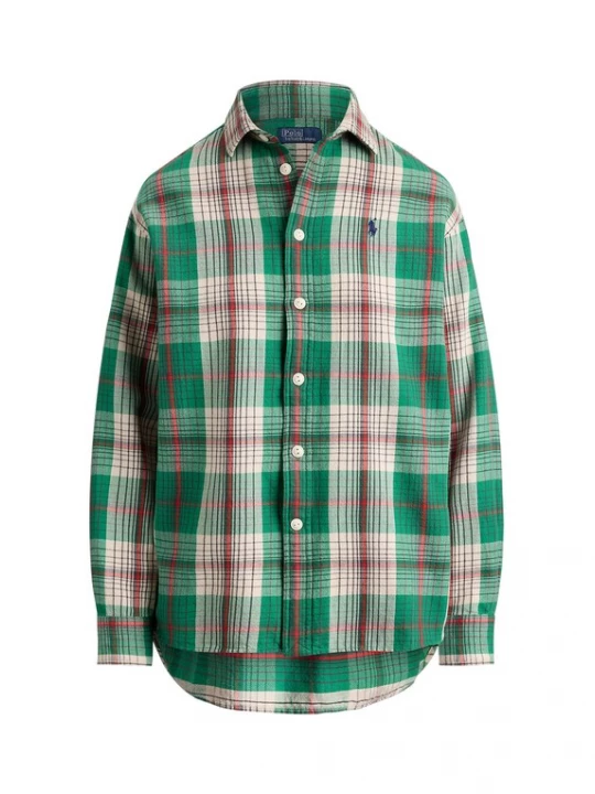 Foto van product Polo Ralph Lauren Blouse grasgroen / knalrood / wit
