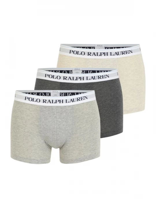 Foto van product Polo Ralph Lauren Boxershorts 'Classic' lichtbeige / grijs gemêleerd / wit