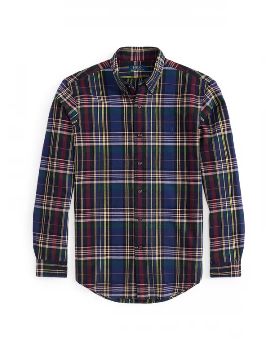 Foto van product Polo Ralph Lauren Overhemd navy / geel / wijnrood / wit