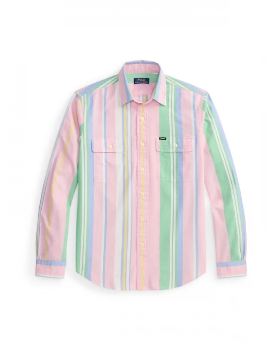 Foto van product Polo Ralph Lauren Overhemd 'OXFORD' hemelsblauw / geel / lichtgroen / rosa / wit