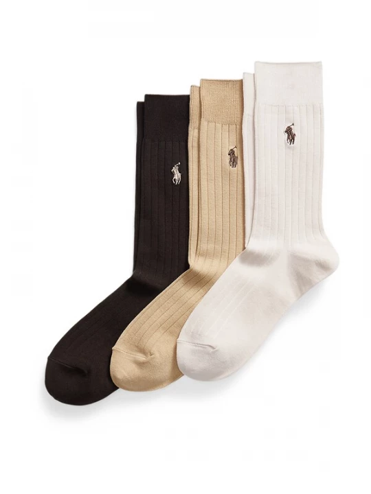 Foto van product Polo Ralph Lauren Sokken 'EGYPTIAN' bruin / cappuccino / zwart / natuurwit