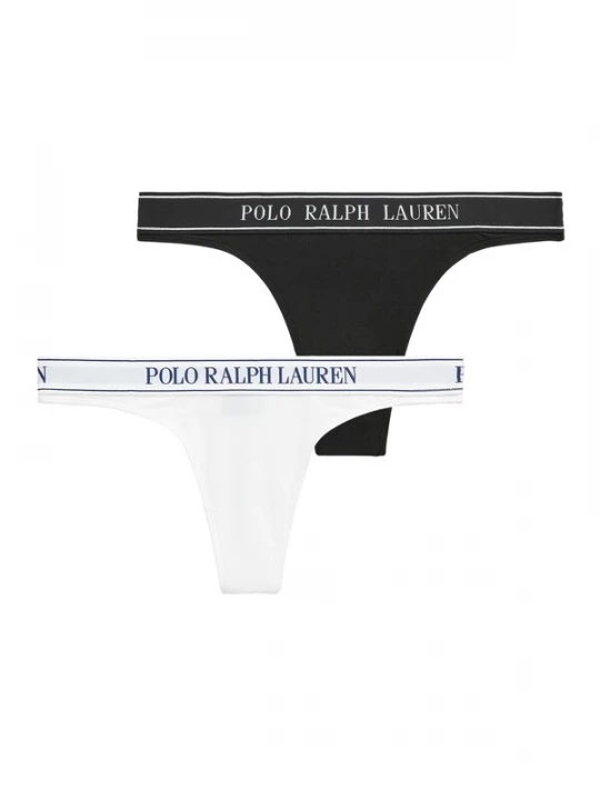 Foto van product Polo Ralph Lauren String 'Polo Essentials' zwart / wit