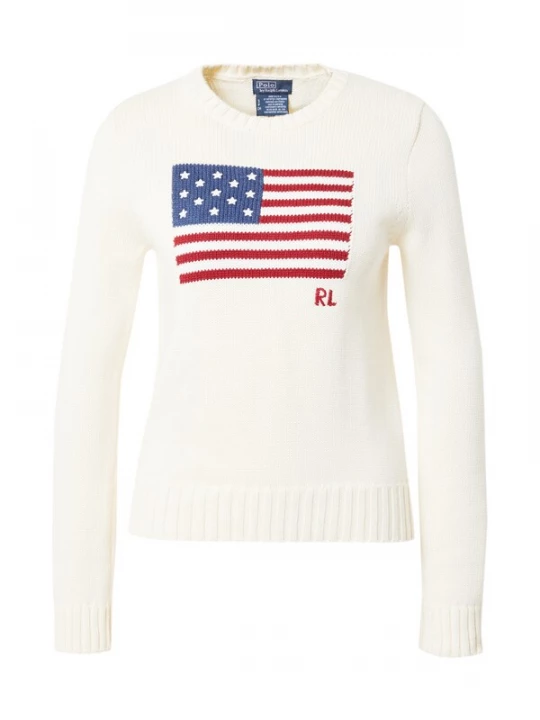 Foto van product Polo Ralph Lauren Trui ecru / navy / kersrood
