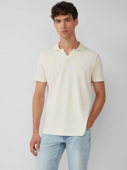 Foto van product Polo van katoen met open kraag s.Oliver crème