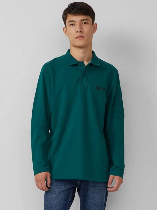 Foto van product Poloshirt in een stofmix van lichtgewicht sweatstof s.Oliver groen