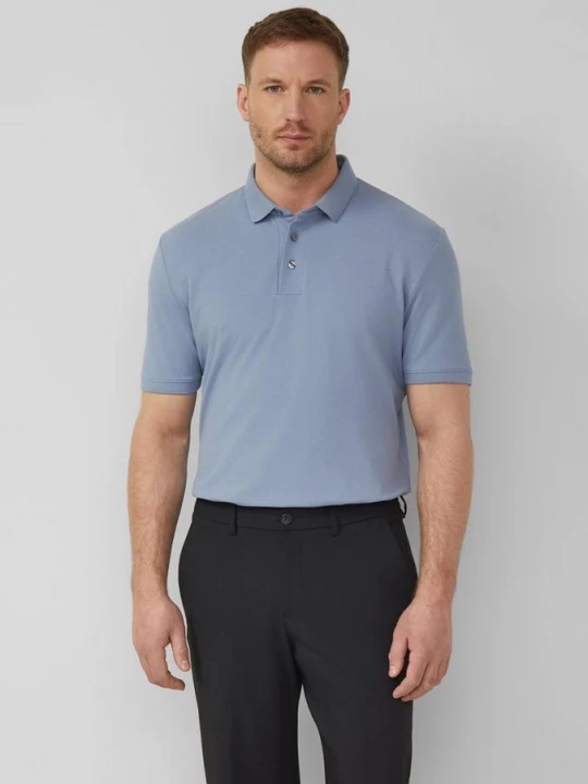 Foto van product Poloshirt in stretch katoenmix piqué s.Oliver blauw