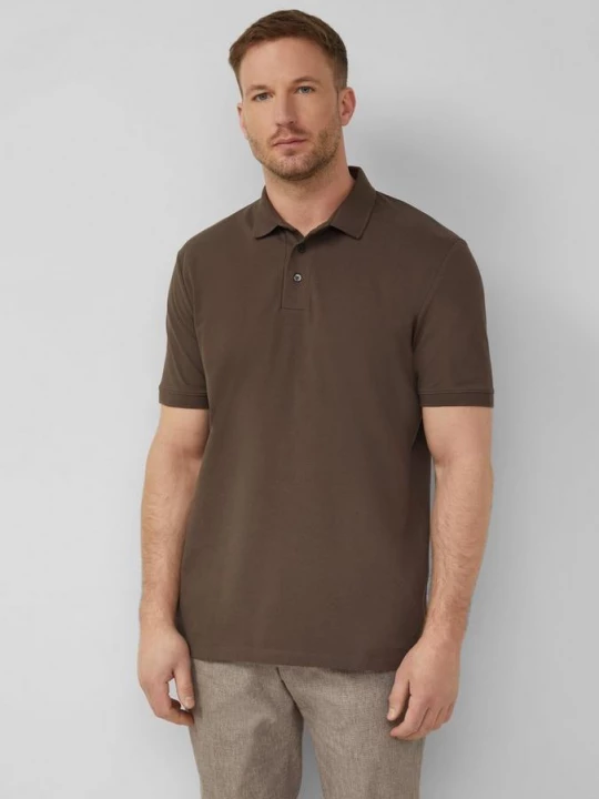 Foto van product Poloshirt in stretch katoenmix piqué s.Oliver bruin