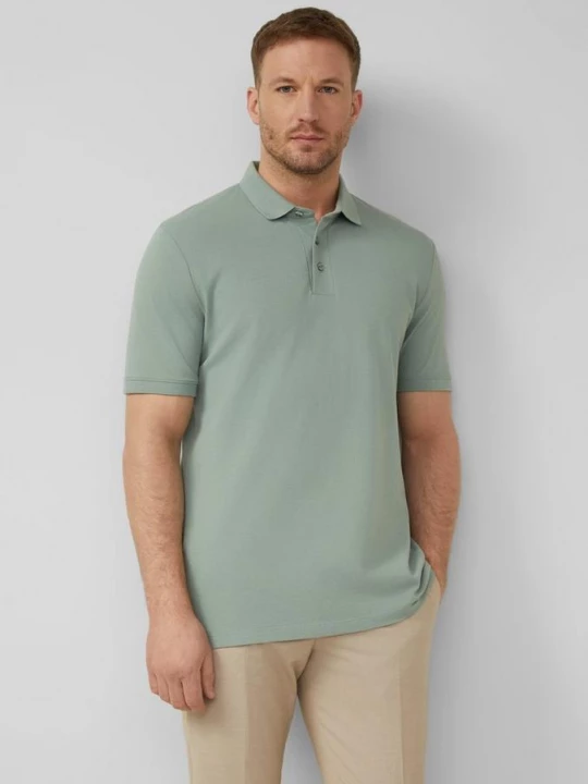 Foto van product Poloshirt in stretch katoenmix piqué s.Oliver groen