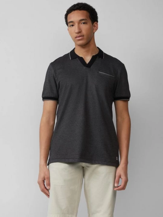 Foto van product Poloshirt in tweekleurig piqué met borstzakje s.Oliver grijs