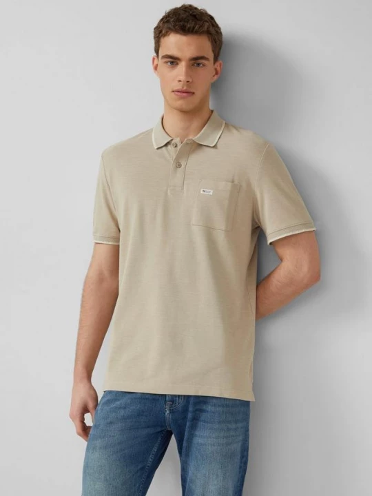 Foto van product Poloshirt in vlamgaren piqué s.Oliver beżowy