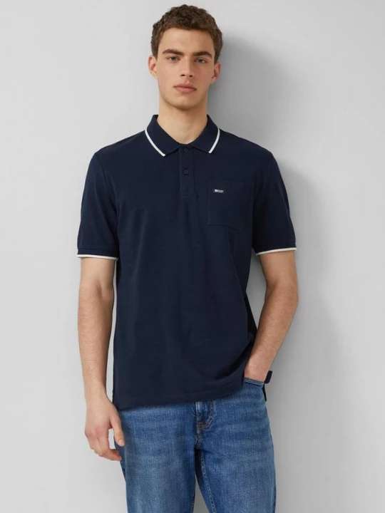 Foto van product Poloshirt in vlamgaren piqué s.Oliver blauw