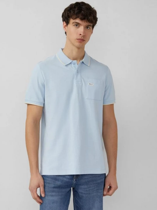 Foto van product Poloshirt in vlamgaren piqué s.Oliver blauw