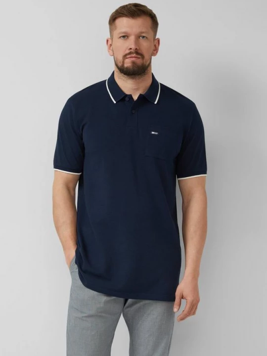 Foto van product Poloshirt in vlamgaren piqué s.Oliver blauw