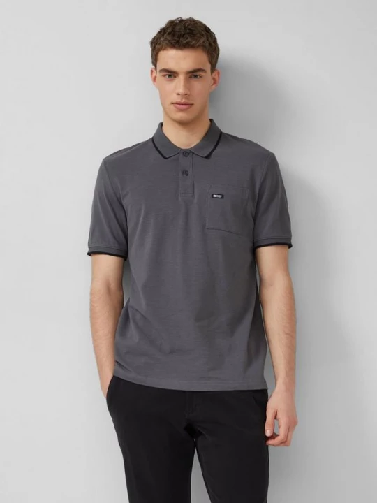 Foto van product Poloshirt in vlamgaren piqué s.Oliver grijs