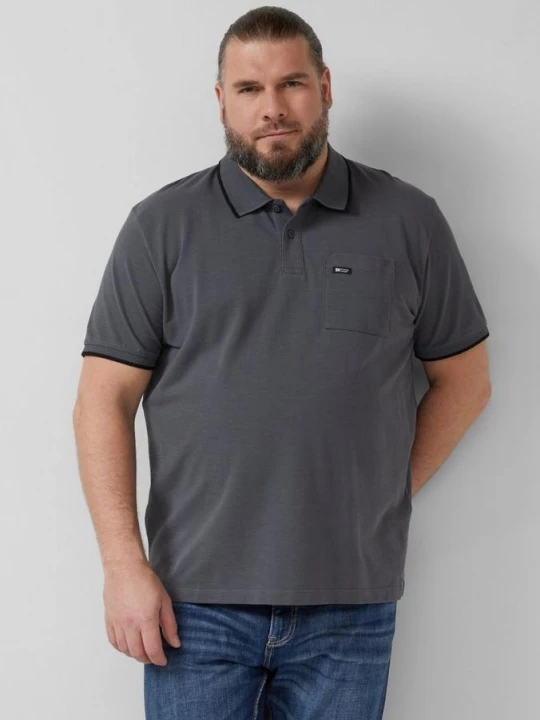Foto van product Poloshirt in vlamgaren piqué s.Oliver grijs