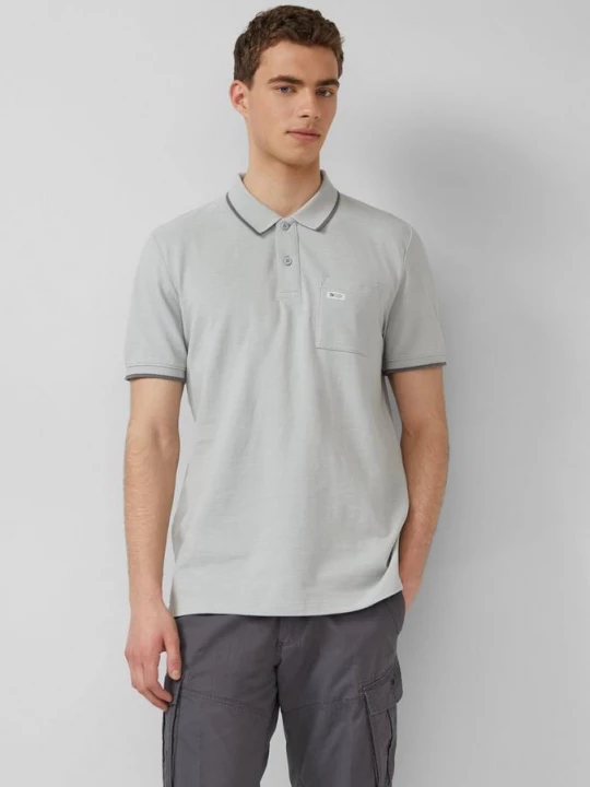 Foto van product Poloshirt in vlamgaren piqué s.Oliver grijs