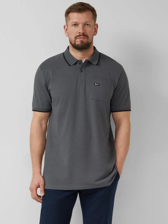 Foto van product Poloshirt in vlamgaren piqué s.Oliver grijs