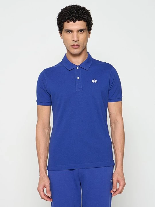 Foto van product Poloshirt La Martina lichtblauw gemêleerd
