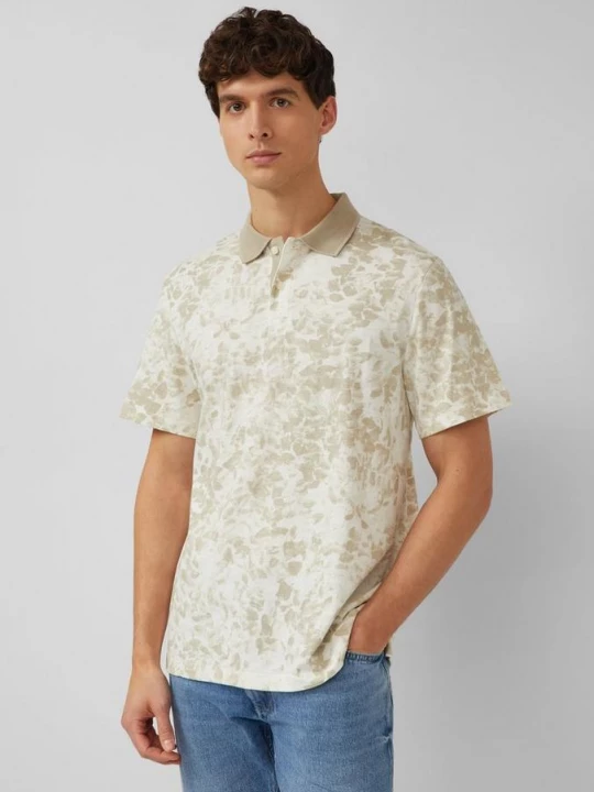 Foto van product Poloshirt met all-over print en vlamgarenstructuur s.Oliver beżowy