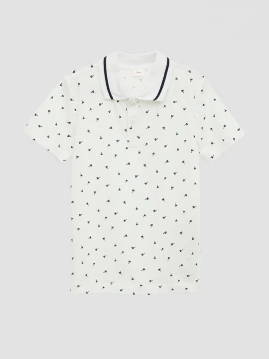 Foto van product Poloshirt met all-over print s.Oliver wit