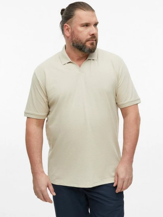 Foto van product Poloshirt met gestructureerde strepen s.Oliver beżowy