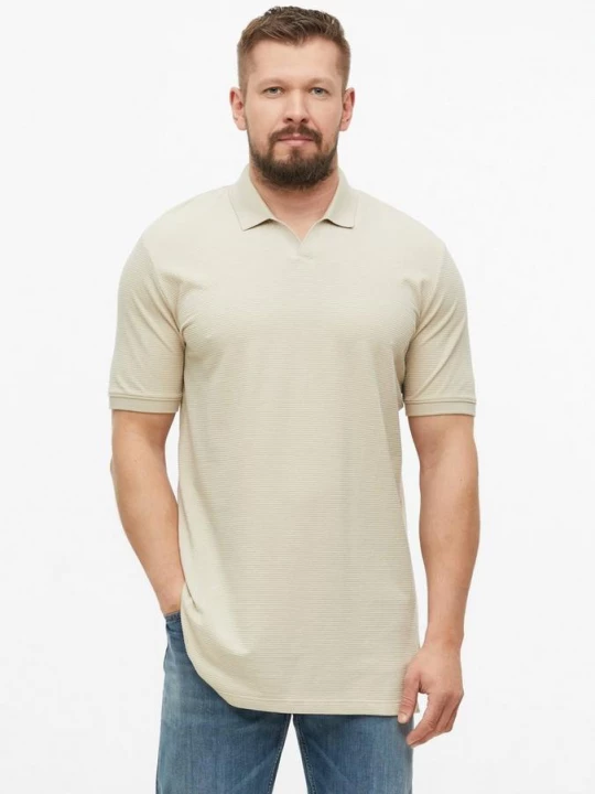 Foto van product Poloshirt met gestructureerde strepen s.Oliver beżowy