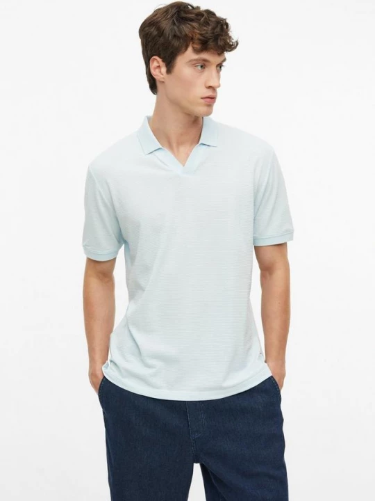 Foto van product Poloshirt met gestructureerde strepen s.Oliver blauw