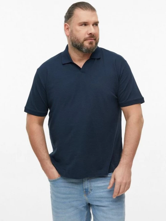 Foto van product Poloshirt met gestructureerde strepen s.Oliver blauw