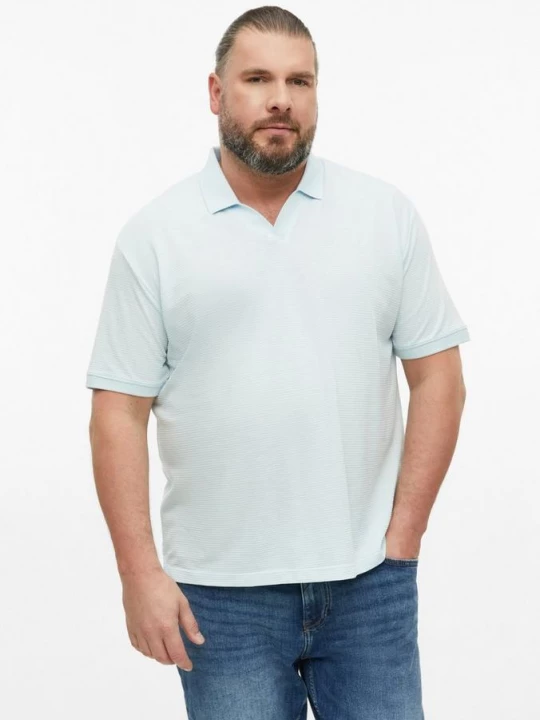 Foto van product Poloshirt met gestructureerde strepen s.Oliver blauw