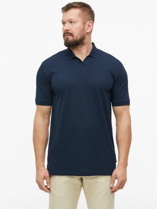 Foto van product Poloshirt met gestructureerde strepen s.Oliver blauw