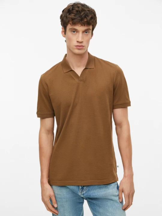 Foto van product Poloshirt met gestructureerde strepen s.Oliver bruin