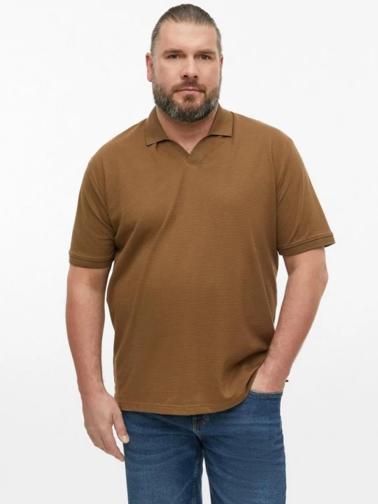 Foto van product Poloshirt met gestructureerde strepen s.Oliver bruin