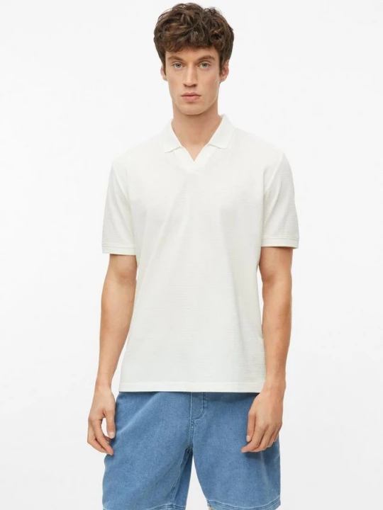 Foto van product Poloshirt met gestructureerde strepen s.Oliver crème