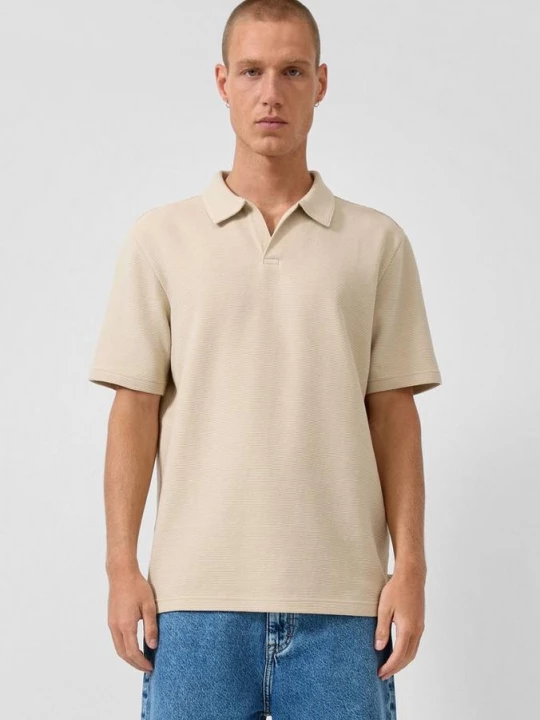 Foto van product Poloshirt met structuur QS beżowy