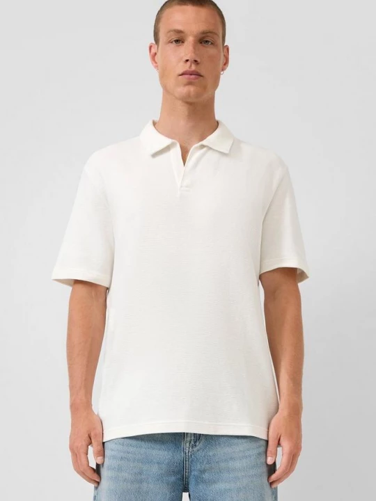 Foto van product Poloshirt met structuur QS crème