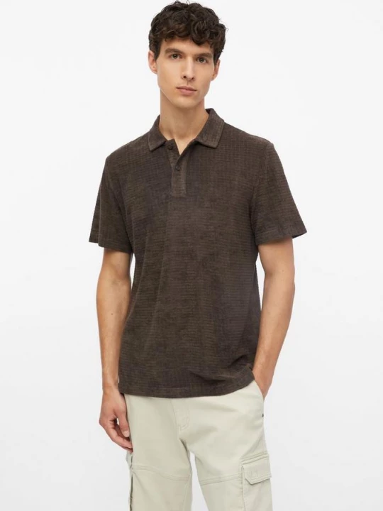 Foto van product Poloshirt van gestructureerde badstof s.Oliver bruin