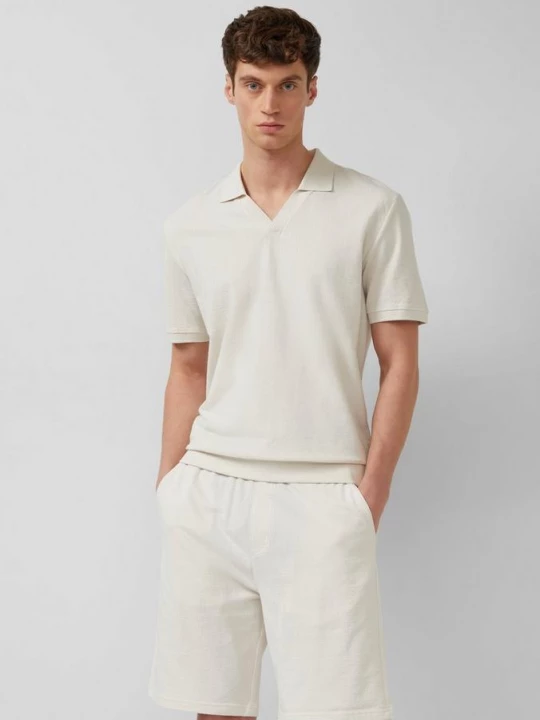 Foto van product Poloshirt van getextureerde katoenjersey s.Oliver crème