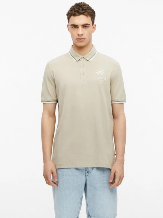 Foto van product Poloshirt van katoen piqué met contrasterende details s.Oliver beżowy