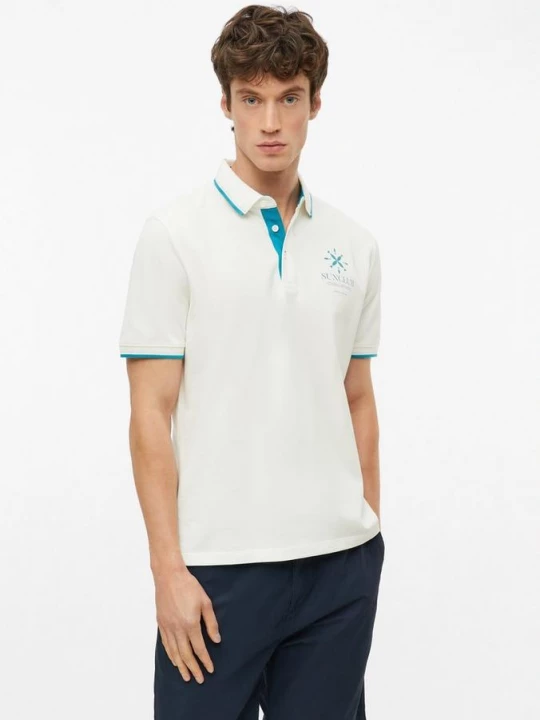 Foto van product Poloshirt van katoen piqué met contrasterende details s.Oliver crème