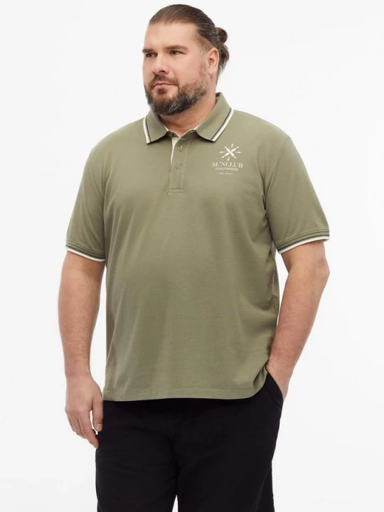 Foto van product Poloshirt van katoen piqué met contrasterende details s.Oliver olijfgroen