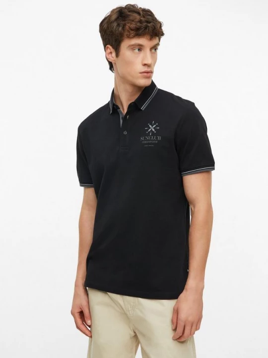 Foto van product Poloshirt van katoen piqué met contrasterende details s.Oliver zwart