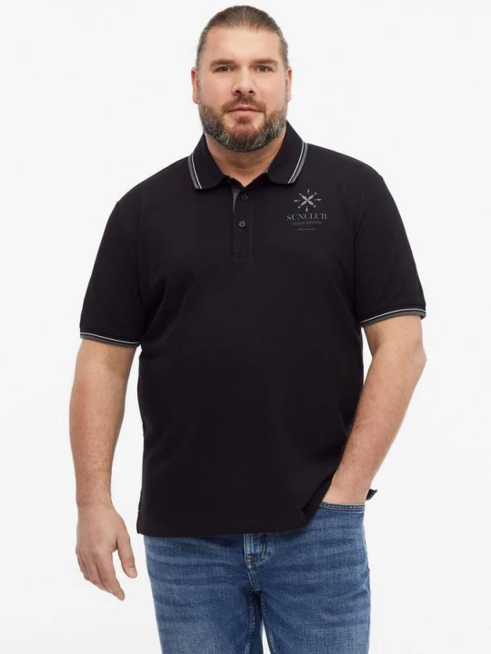 Foto van product Poloshirt van katoen piqué met contrasterende details s.Oliver zwart
