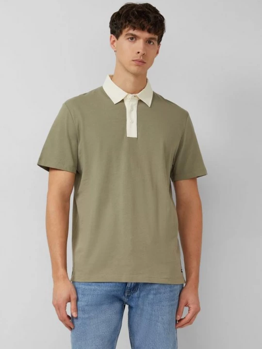 Foto van product Poloshirt van zware jersey met contrasterende kraag s.Oliver olijfgroen